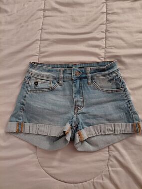 KanCan Light Blue Roll-Cuff Denim Shorts